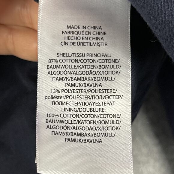 Polo Ralph Lauren French Terry Military Jacket Girls Large 12/14 Blue Preppy - Picture 6 of 16